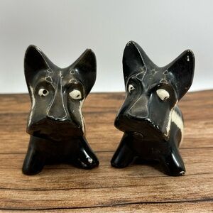 Vintage Black and White Scottie Dogs Salt And Pepper Shakers - Japan